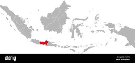 Jawa Tengah Province Isolated On Indonesia Map Gray Background