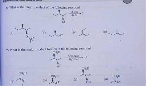 What Is The Major Product Formed In The Following Reaction Filo