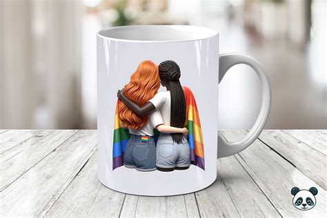 Lesbian LGBT D Valentine Mug Wrap Graphic By Pandastic Creative Fabrica