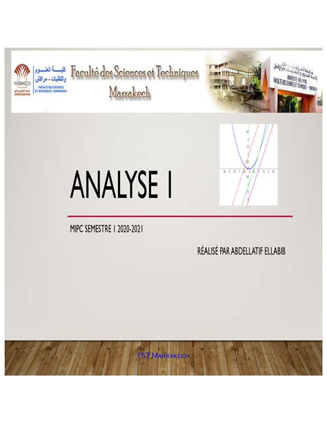 Derivibalite 2 Cours 2 Cour Et Exercice ANALYSE 1 MIPC SEMESTRE 1