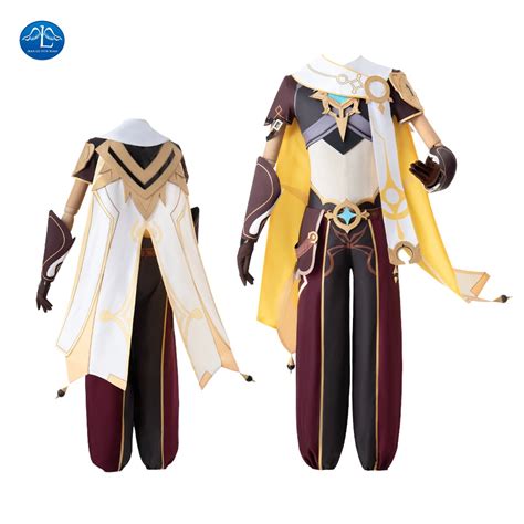 Genshin Impact Player Male Traveler Aether Cosplay Costume