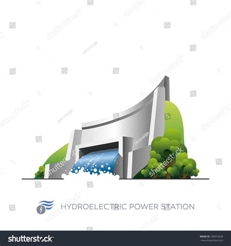 Isolated Hydroelectric Power Station Icon On Stock Vector Royalty Free