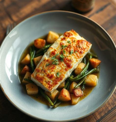 Bacalhau Batatas Douradas e Alho poró Sabor e Textura