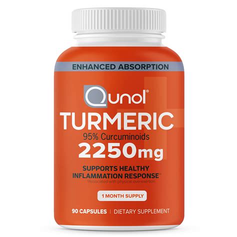 Qunol 2250mg Turmeric Curcumin With Black Pepper 95 Curcuminoids