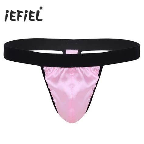 IEFiEL Gay Mens Lingerie Jockstraps Panties Soft Shiny Satin Low Rise