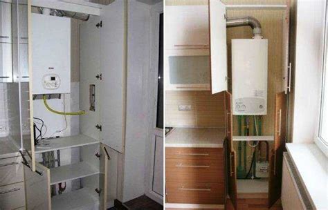 Можно ли прятать газовую колонку на кухне в шкаф (фото) за фасадом