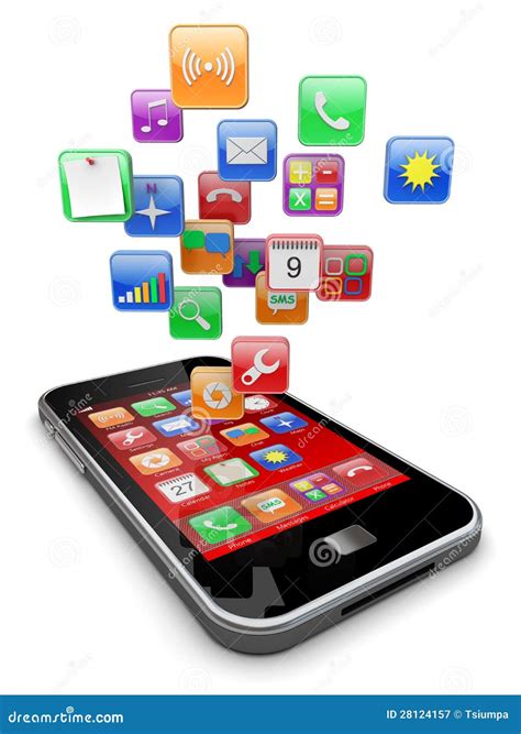 Smartphone apps icons stock illustration. Image of smart - 28124157