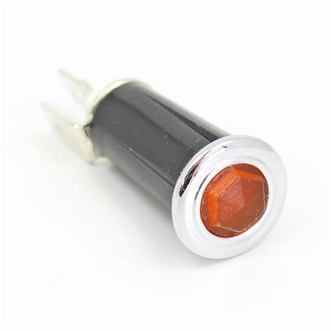 Spb Ac Wl Type Warning Light Amber Lens Chrome Rim Lucas Type