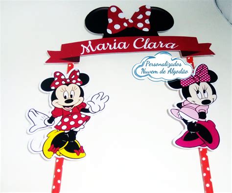 Topo De Bolo Minnie Vermelha Para Imprimir