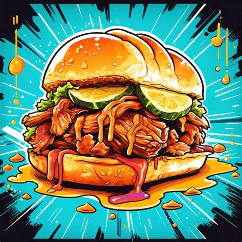 Premium AI Image | BBQ pork sliders in an art style