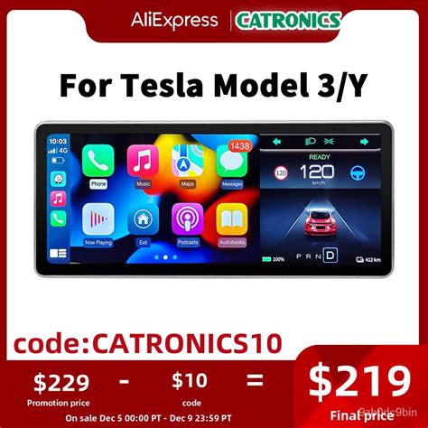 Catronics For Tesla Aaccessories Model Y Digital Dashboard Heads Up