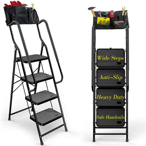 Step Ladder Four Step Safety Ladder Step Ladder With Handrails Heavy