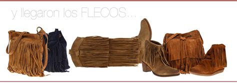 Botas flecos, botines, zapatos y bolsos con flecos.