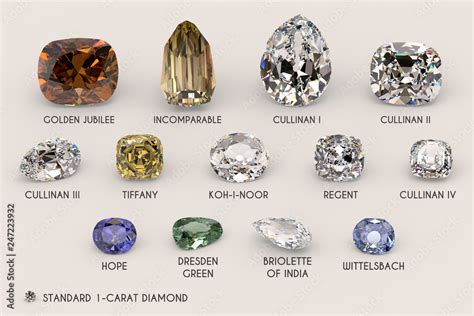 Stock Illustrationen The Biggest And The Most Famous Diamonds In The