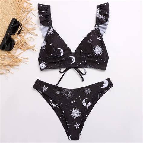 Sunflower Printed Bikini Set Sexy Swimwear Women 2021 Mujer Push Up Padded Biquini Bathers