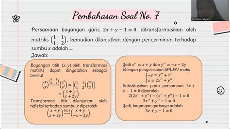 Pembahasan Soal Transformasi Geometri Kelas Xi Part 7 Youtube