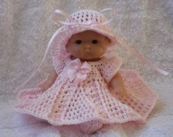 Crochet Pattern For Berenguer Inch Baby Doll Dress With Etsy Uk