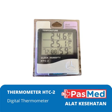 Jual Hygrometer Termometer Ruangan Digital Jam Thermometer Indoor HTC 2