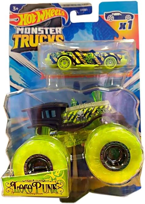 Amazon Hot Wheels Monster Trucks Loco Punk Includes Crushed Speed Bump Toys Games