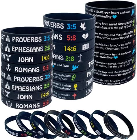 Amazon 32Pcs Bible Verse Bracelets Rubber Christian Scripture