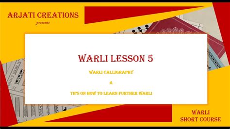 Warli Art Course For Beginners Warli Lesson 5 Warli Calligraphy And