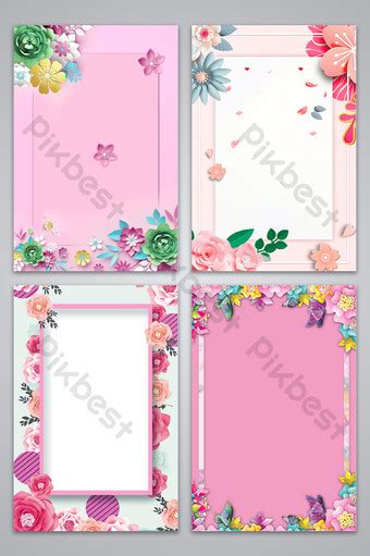 Pink Three Dimensional Flower Banner Background Psd Backgrounds Free