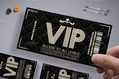 Luxury Vip Pass Card Creative Card Templates ~ Creative Market