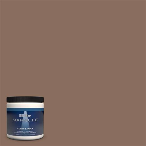 BEHR MARQUEE 8 Oz N190 6 Nut Brown Satin Enamel Interior Exterior