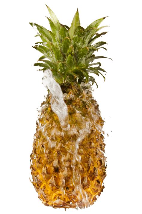 Pineapple Water Splash Yellow Ripe Citrus Isolated Png Transparent