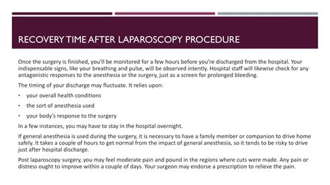 PPT - Diagnostic Laparoscopy Procedure and Recovery PowerPoint ...