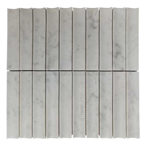 Bianco Carrara Marble Honed Concave Mosaic Tile Xiamen Hibo Stone