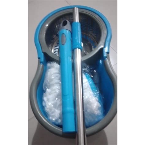 Jual SPIN MOP ALAT PEL Lantai Ember 2 In 1 Kain Fiber Dengan Ember Spin