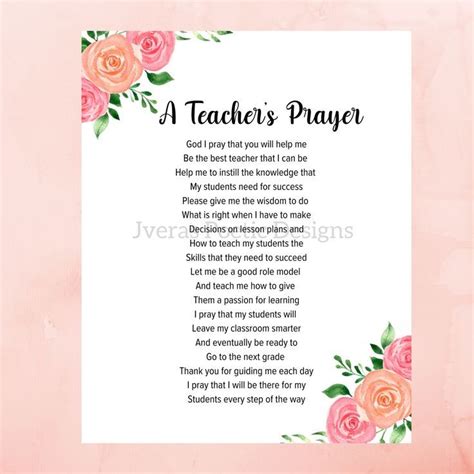 A Teacher S Prayer Poem For Teachers