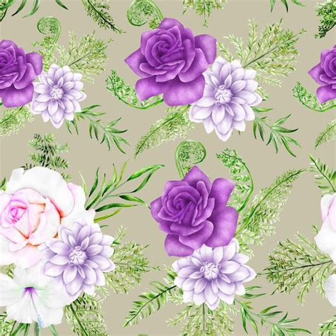 Beau Motif Floral Violet Sans Couture Vecteur Gratuite