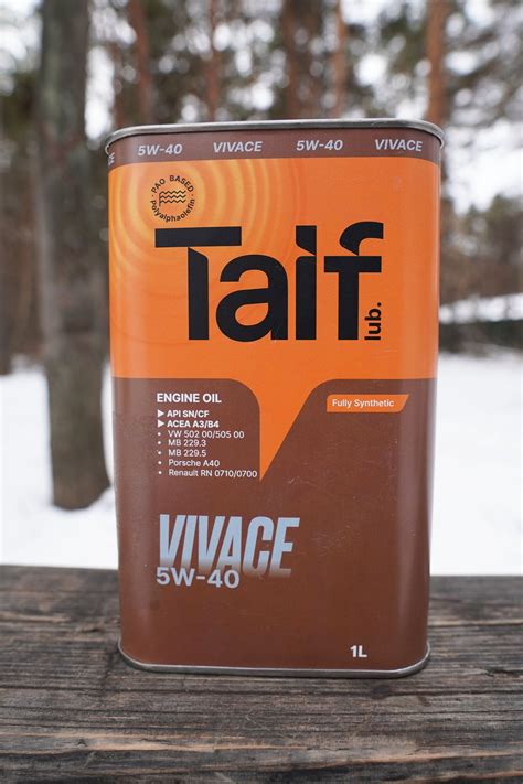 Taif Vivace 5W-40 API SN свежее - Страница 2 - Лабораторные анализы ...