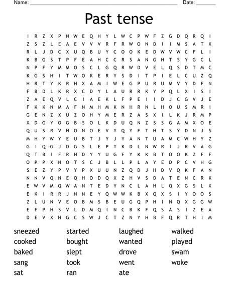 Past Tense Word Search WordMint