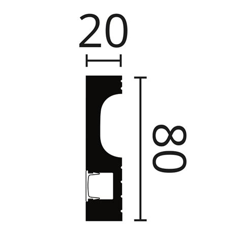 NMC Innenwinkel Für Lichtleiste Wallstyl IL11 80 x 20 mm Polyurethan