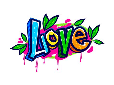 Love graffiti street art, urban style wall text 28637327 Vector Art at ...