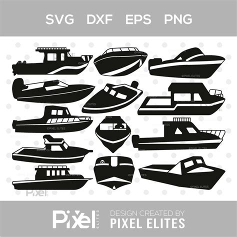 Speed Boat Silhouette Speed Boat Svg Motor Boat Svg Yacht Svg Boat