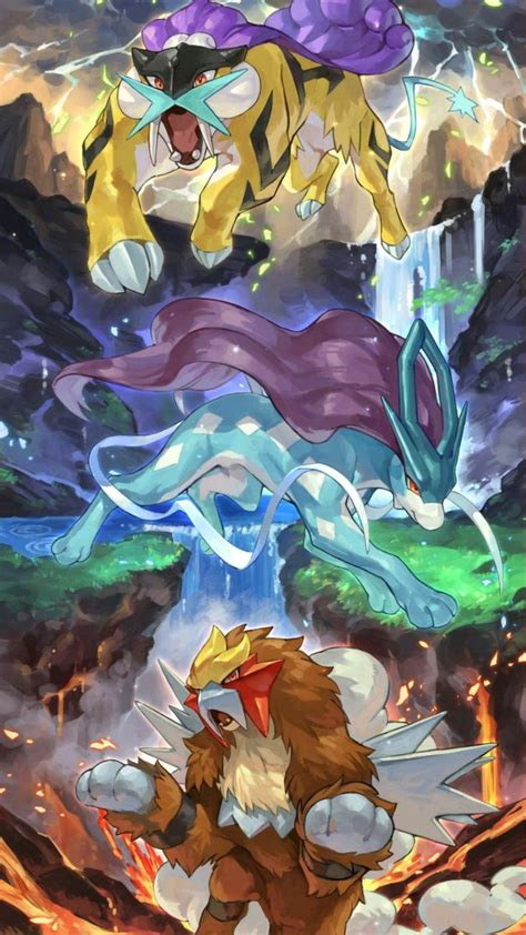 The Legendary Beast Trio Wallpaper Story Entei Raikou Suicune