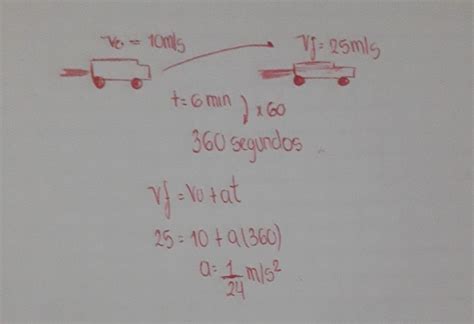 A Un Auto Circula Con Una Velocidad De 10 M S Luego A Los 6 Min Su