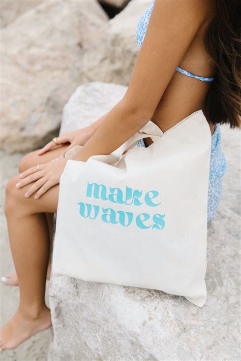 Make waves ocean tote bag wave tote bag summer tote surf tote bag beach