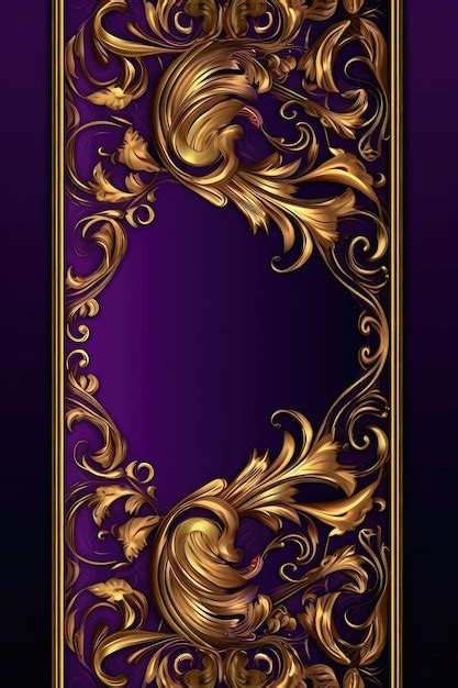 Premium AI Image Purple Background With Gold Flowers And A Purple