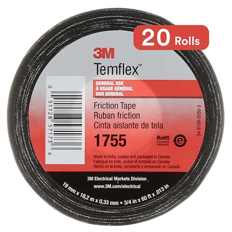 M Temflex Cotton Friction Tape Black In X Ft Amazon In