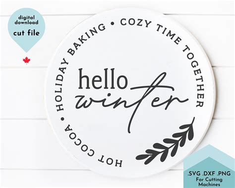 Hello Winter Svg Christmas Sign Svg Holiday Svg Hello Winter Svg