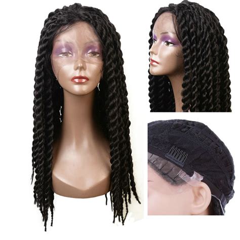 Braid Wig Synthetic Mambo Twist Front Lace Braid Wigs For Black Women