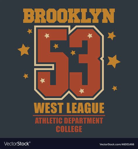 T Shirt Typography Graphic Brooklyn Athletic Vector Image