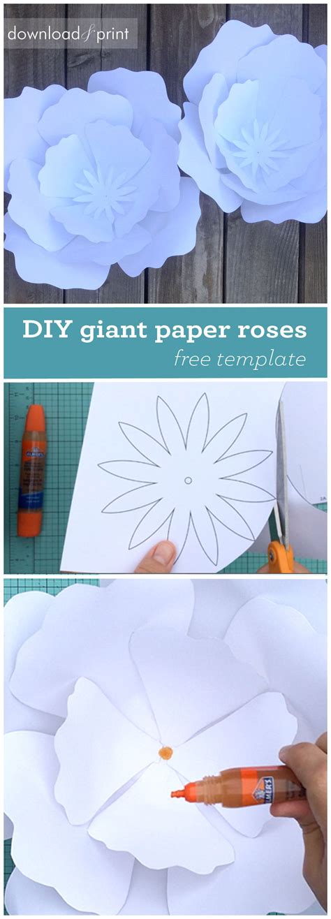 How To Make Giant Paper Roses Plus A Free Petal Template Paper