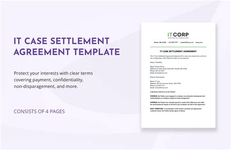 It Case Settlement Agreement Template In Word Pdf Google Docs