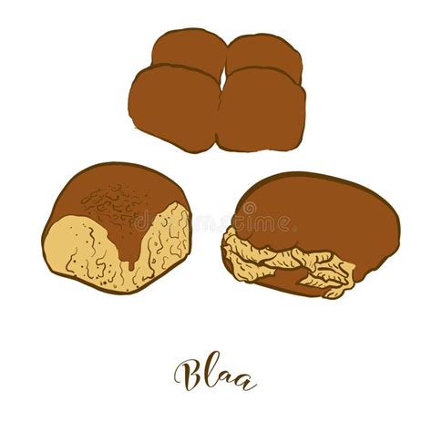 Bosquejos Coloreados Del Pan De Blaa Ilustración Del Vector